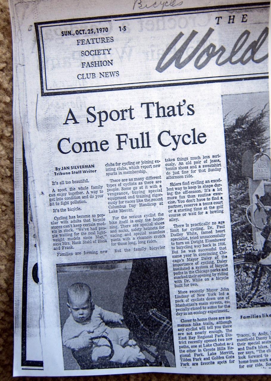 Another article from 1970: "A sport the whole family can enjoy together. A way to get into condition and fight pollution. It's...