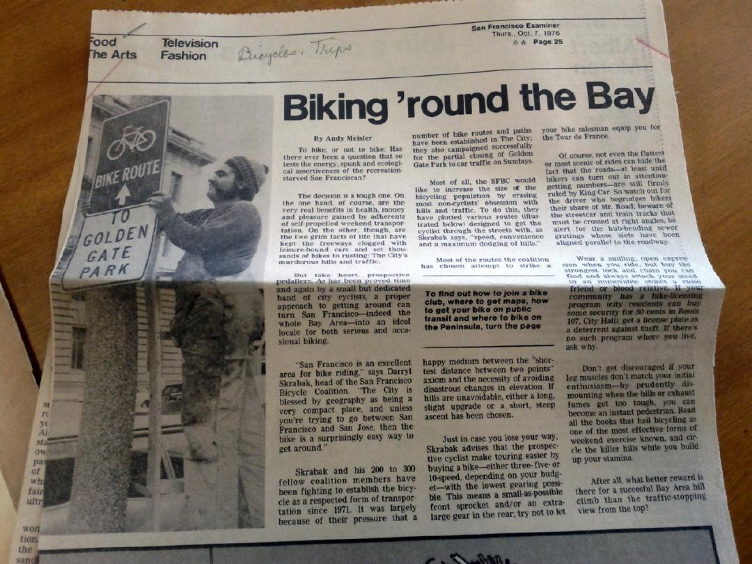 Another from-a-visit-to-the-Oakland-library biking photo and article from 1976 (click through for a detailed view). Note:...