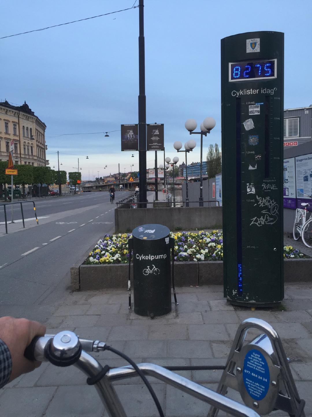Bike counter and pump, Stockholm