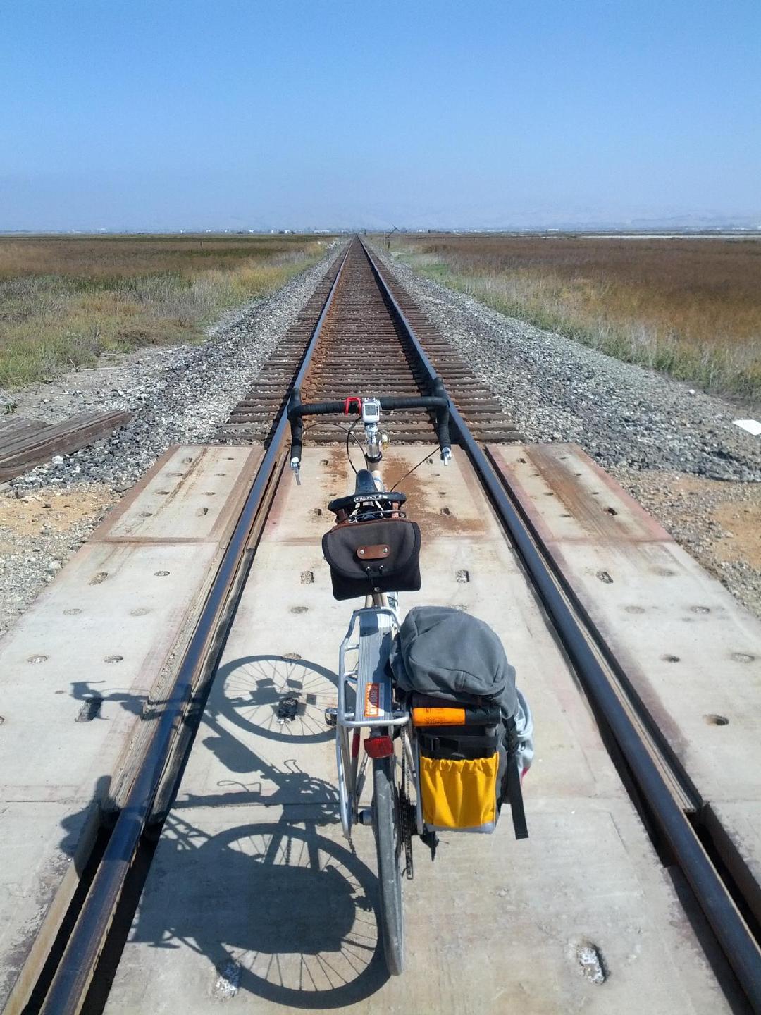 bike on the tracks (near Alviso)