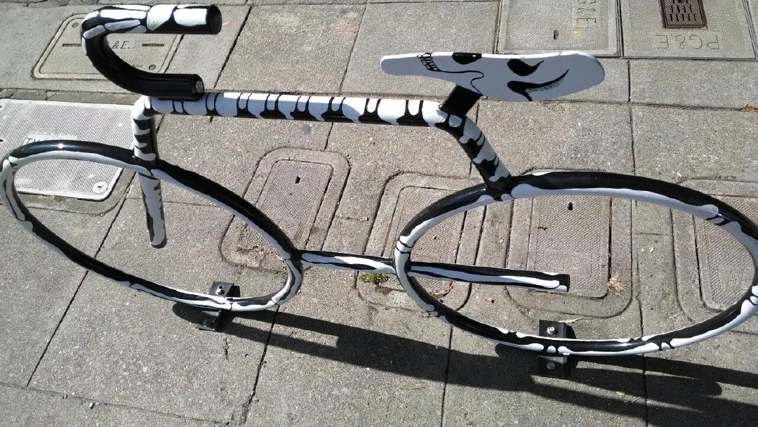 Bike rack outside a chiropractor's office.