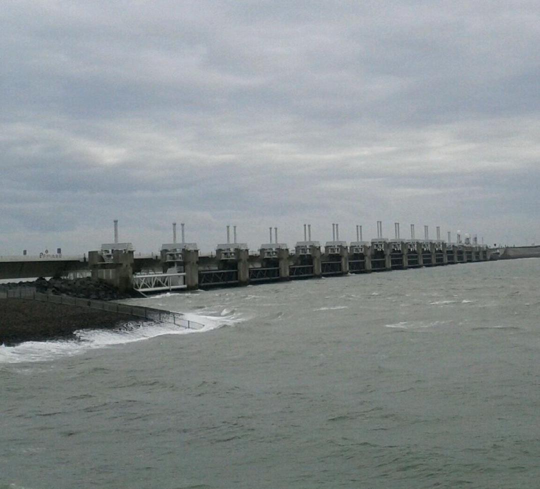 Biked across one of the civil engineering wonders of the 20th century, the Delta Project (many kilometers of barriers that can...
