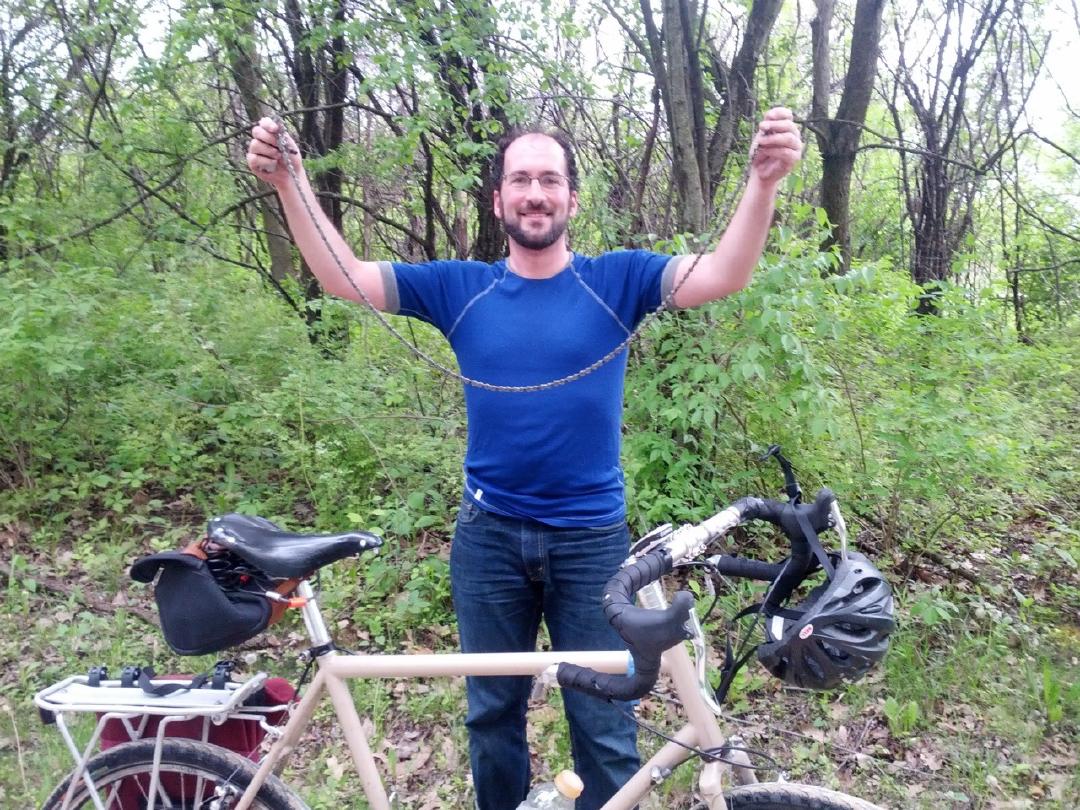 broken chain somewhere in the woods. good thing I had a tool.