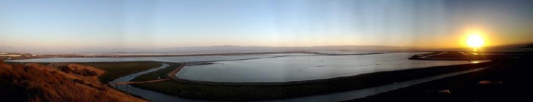 cell phone panorama after a sunset bike ride to Fremont