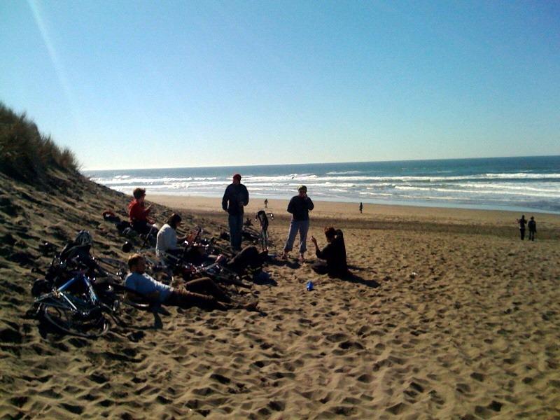 It was a nice 8-person ride today to Ocean Beach, where it was sunny, clear, and play-frisbee-in-t-shirts weather. Crazy.  About...