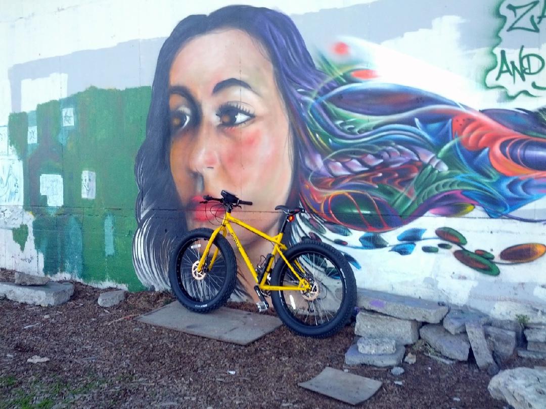 new (fat) bike, mural, 24th st all the way east to the bay