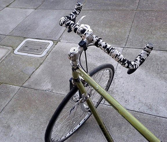 New handlebar tape for the old french road bike (and new shifters, but that's a longer story)