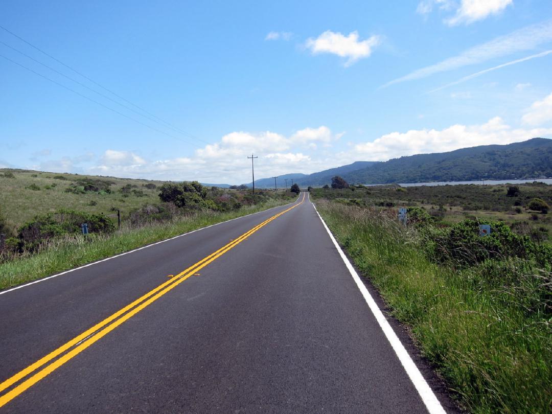 Point Reyes bike camping: empty roads