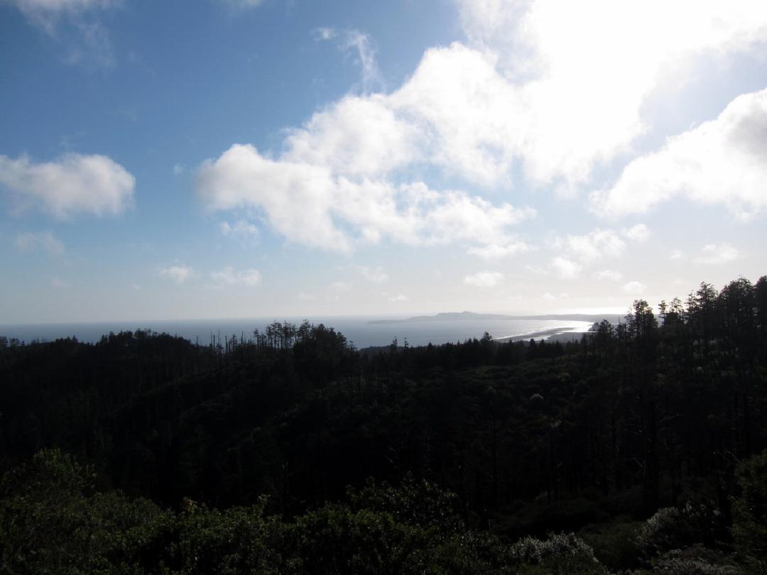 Point Reyes bike camping: view from Sky Camp (a rare fog-free evening)