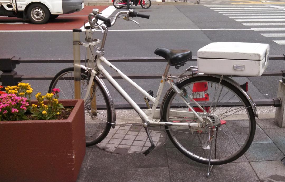 Police Bike, Tokyo (cargo box for paperwork and tubes mounted to fork that hold police baton(s)).