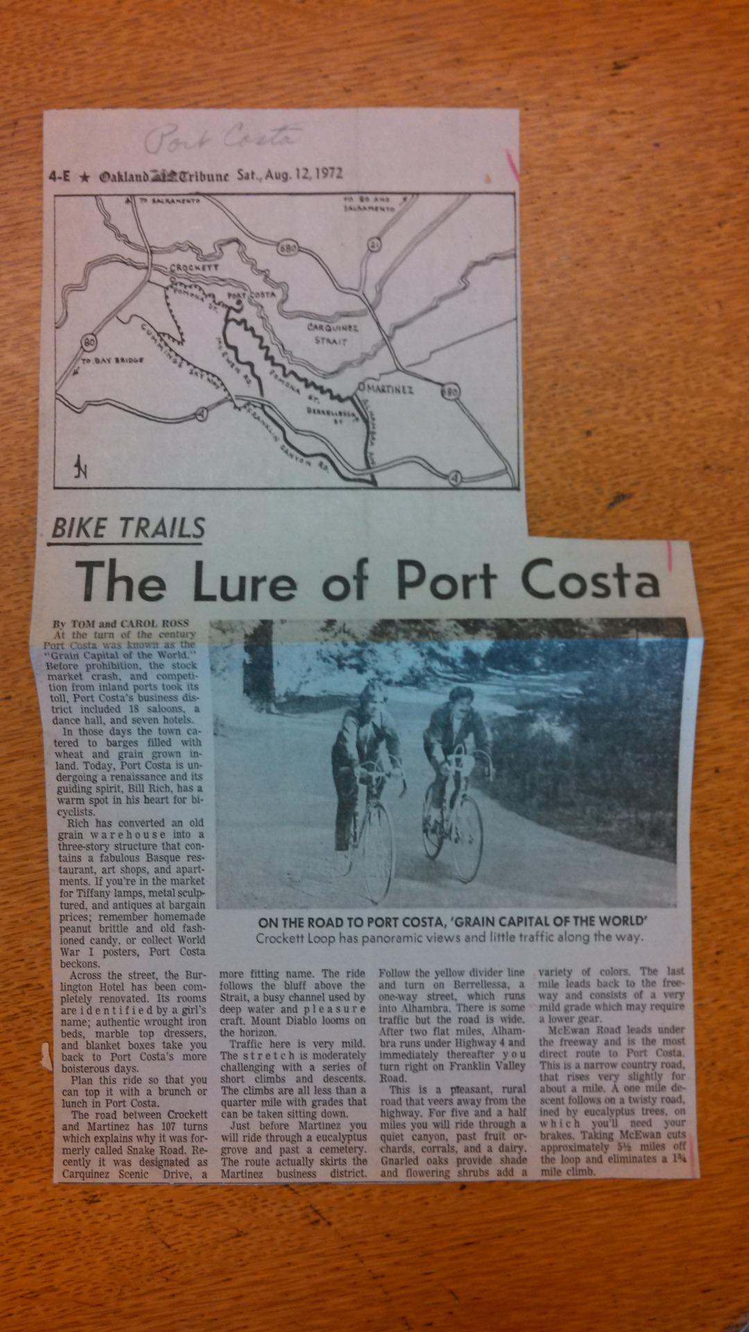 Port Costa, Oakland Tribune, 1972
