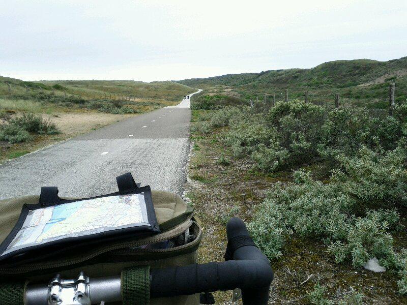 riding in holland right now! long-distance bike path LF1, dunes, a few hundred feet from the North Sea