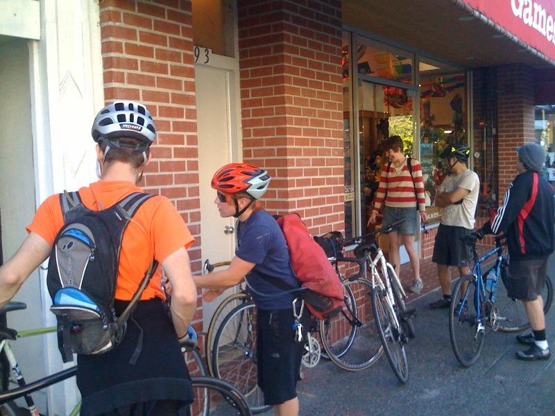 Seven of us on the ride today, here's a photo from a stop in Sausalito.   Overall ride about 20-25 miles, depending on route:...