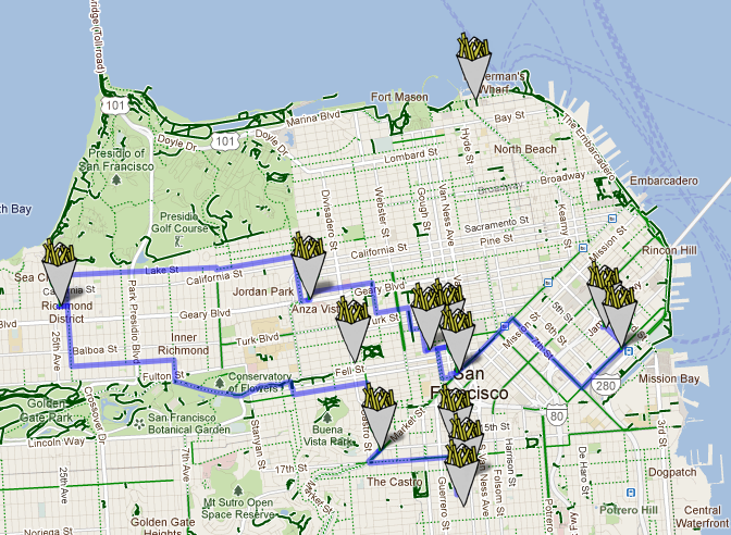 The first annual Fiets & Frites (tour of SF french fries by bicycle) is planned for Sunday, October 23rd....