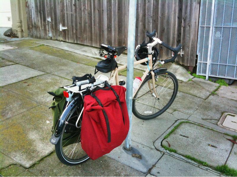 Took a risk, transported a case of wine with the custom pannier and backpack pannier.