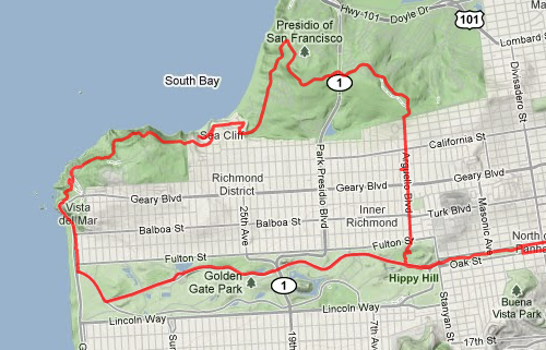 We took a casual clockwise route from beach to beach, and along a dirt path past Lands End.